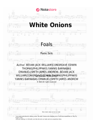 Sheet music, chords Foals - White Onions