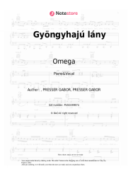 Sheet music, chords Omega - Gyöngyhajú lány (Pearls in her hair)