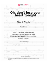 Sheet music, chords Silent Circle - Oh, don't lose your heart tonight