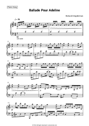 Sheet music, chords Richard Clayderman - Ballade Pour Adeline