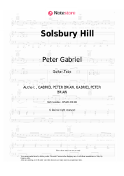 Sheet music, chords Peter Gabriel - Solsbury Hill