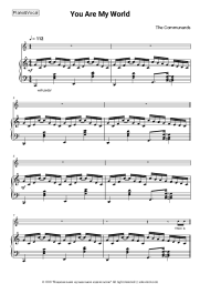 Sheet music, chords The Communards - You Are My World