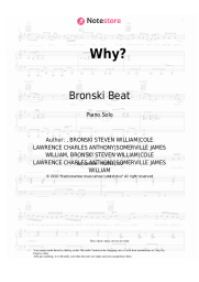 Sheet music, chords Bronski Beat - Why?