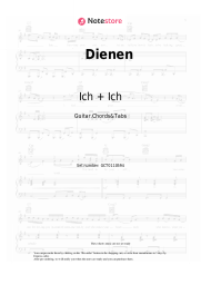 Sheet music, chords Ich + Ich - Dienen