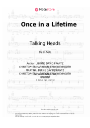 Sheet music, chords Talking Heads - Once in a Lifetime