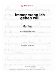 Sheet music, chords Montez, Elif - Immer wenn ich gehen will