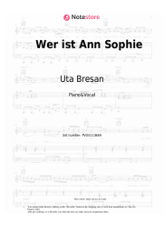 Sheet music, chords Uta Bresan - Wer ist Ann Sophie