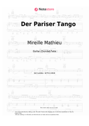 Sheet music, chords Mireille Mathieu - Der Pariser Tango