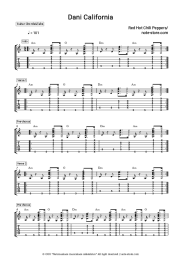 Sheet music, chords Red Hot Chili Peppers - Dani California