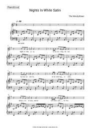 Sheet music, chords The Moody Blues - Nights In White Satin