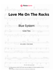 Sheet music, chords Blue System - Love Me On The Rocks