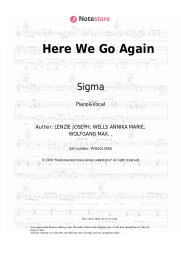 Sheet music, chords Sigma, Louisa - Here We Go Again