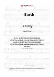 Sheet music, chords Lil Dicky - Earth