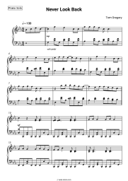 Sheet music, chords Tom Gregory - Never Look Back