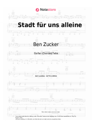 Sheet music, chords Ben Zucker - Stadt für uns alleine