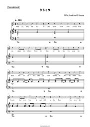 Sheet music, chords SIRA, badchieff, Bausa - 9 bis 9