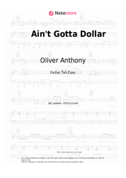Sheet music, chords Oliver Anthony Music - Ain't Gotta Dollar