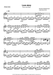 Sheet music, chords Richard Clayderman - Love Story