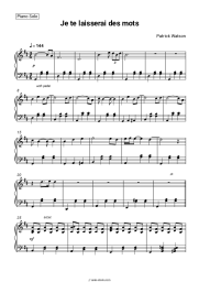 Sheet music, chords Patrick Watson - Je te laisserai des mots
