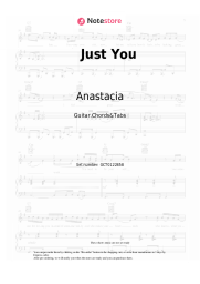 Sheet music, chords Anastacia, Peter Maffay - Just You