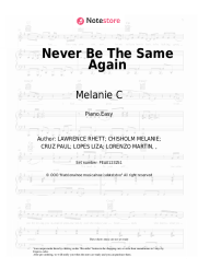 Sheet music, chords Melanie C, Lisa Lopes - Never Be The Same Again
