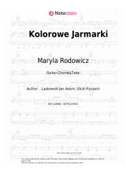 Sheet music, chords Maryla Rodowicz - Kolorowe Jarmarki