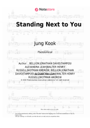 Sheet music, chords Jung Kook - Standing Next to You