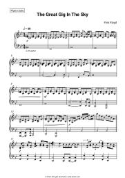 Sheet music, chords Pink Floyd - The Great Gig In The Sky