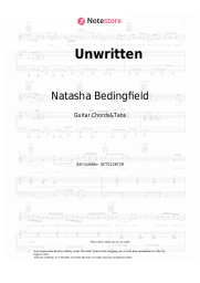 Sheet music, chords Natasha Bedingfield - Unwritten