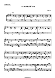 Sheet music, chords Beyonce - Texas Hold 'Em