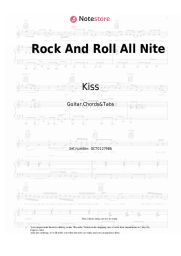Sheet music, chords Kiss - Rock And Roll All Nite