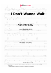 Sheet music, chords Ken Hensley - I Don't Wanna Wait