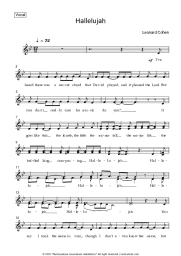 Sheet music, chords Leonard Cohen - Hallelujah