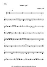 Sheet music, chords Leonard Cohen - Hallelujah