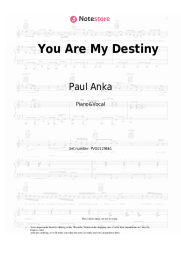 Sheet music, chords Paul Anka - You Are My Destiny