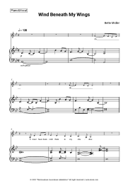 Sheet music, chords Bette Midler - Wind Beneath My Wings