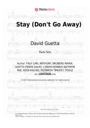 Sheet music, chords David Guetta, Raye - Stay (Don't Go Away)
