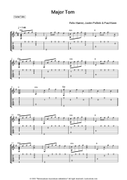 Sheet music, chords Felix Harrer, Justin Pollnik, Paul Keen - Major Tom