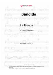 Sheet music, chords La Bionda - Bandido