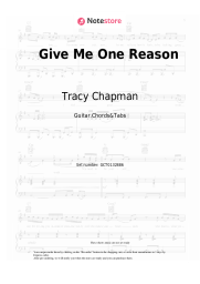 Sheet music, chords Tracy Chapman - Give Me One Reason