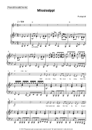 Sheet music, chords Pussycat - Mississippi