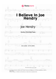 Sheet music, chords Joe Hendry - I Believe In Joe Hendry