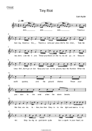 Sheet music, chords Sam Ryder - Tiny Riot