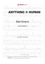Sheet music, chords Bad Omens, ERRA - ANYTHING ᐳ HUMAN