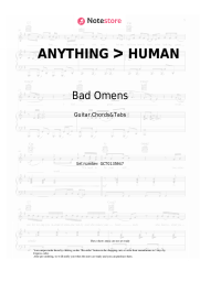 Sheet music, chords Bad Omens, ERRA - ANYTHING ᐳ HUMAN