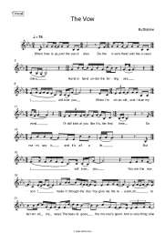 Sheet music, chords RuthAnne - The Vow