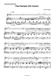 Sheet music, chords Sarah Engels - Para Siempre (Für immer)