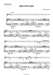 Sheet music, chords Eddie Vedder - Save It For Later