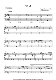 Sheet music, chords Kygo, Chelsea Cutler - Not Ok