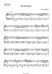 Sheet music, chords Texas Lightning - No No Never